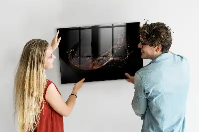 Magnetic dry erase board with spilled drink design