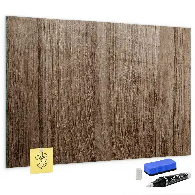 Magnetic dry erase board with a dark wood frame