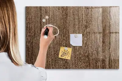 Magnetic dry erase board with a dark wood frame