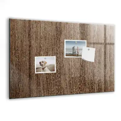 Magnetic dry erase board with a dark wood frame