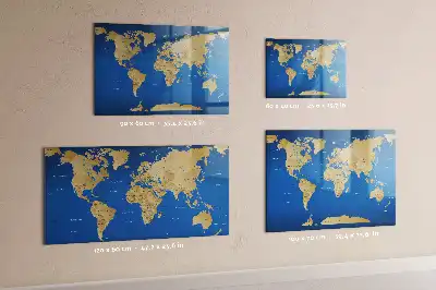 Magnetic dry erase board world map design