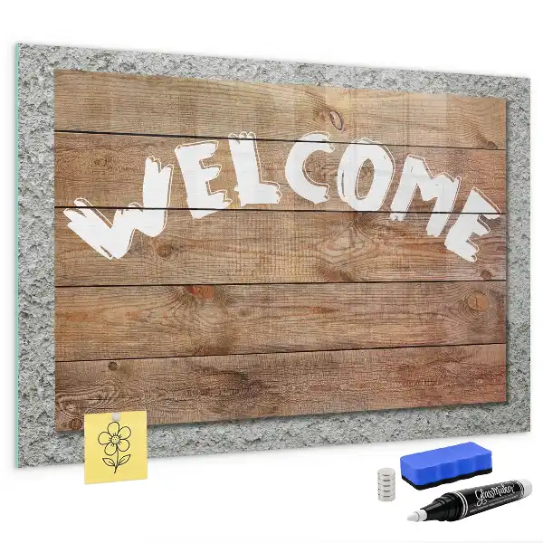 Magnetic dry erase board welcome sign