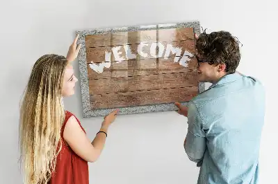 Magnetic dry erase board welcome sign