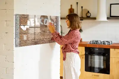 Magnetic dry erase board welcome sign