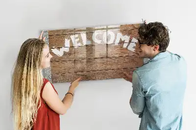 Magnetic dry erase board welcome sign