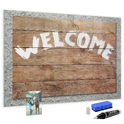 Magnetic dry erase board welcome sign