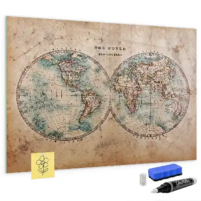 Magnetic dry erase globe with world map design