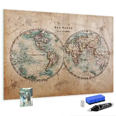 Magnetic dry erase globe with world map design
