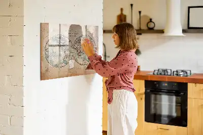 Magnetic dry erase globe with world map design