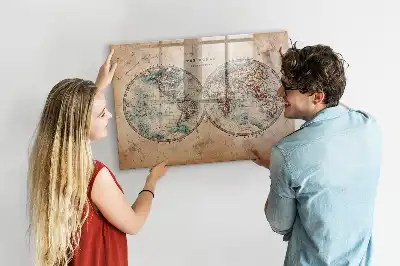 Magnetic dry erase globe with world map design