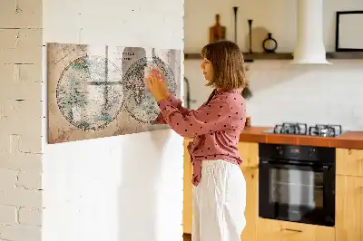 Magnetic dry erase globe with world map design
