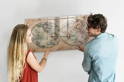 Magnetic dry erase globe with world map design