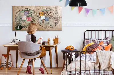 Magnetic dry erase globe with world map design