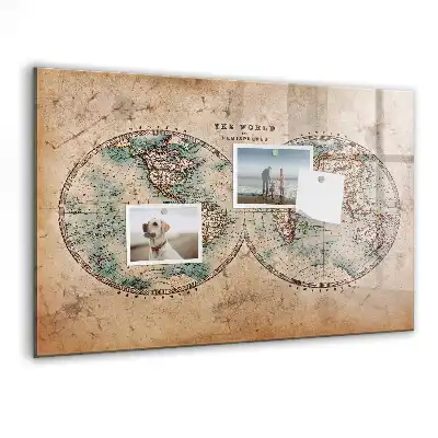 Magnetic dry erase globe with world map design