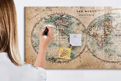 Magnetic dry erase globe with world map design