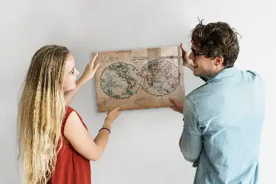 Magnetic dry erase globe with world map design