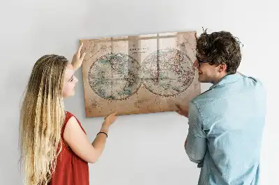 Magnetic dry erase globe with world map design