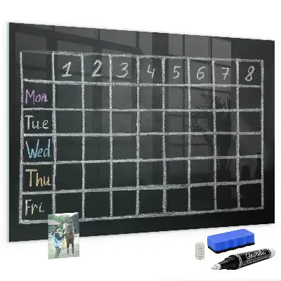 Magnetic dry erase board timetable planner