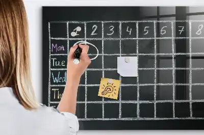 Magnetic dry erase board timetable planner