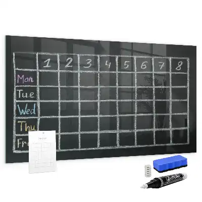 Magnetic dry erase board timetable planner