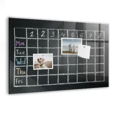 Magnetic dry erase board timetable planner