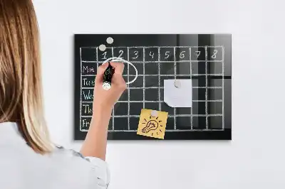 Magnetic dry erase board timetable planner