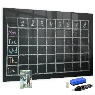 Magnetic dry erase board timetable planner