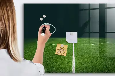 Magnetic dry erase board soccer field design
