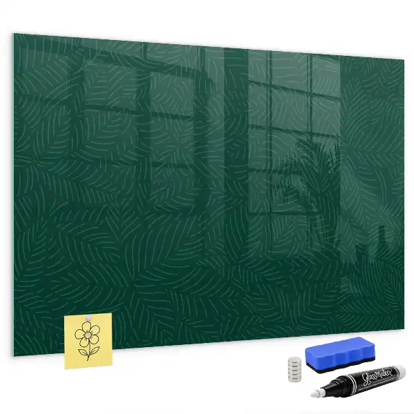 Magnetic dry-erase board leaf pattern