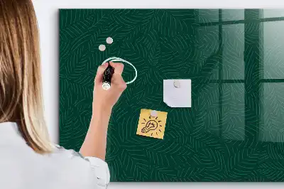 Magnetic dry-erase board leaf pattern
