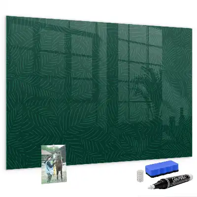 Magnetic dry-erase board leaf pattern