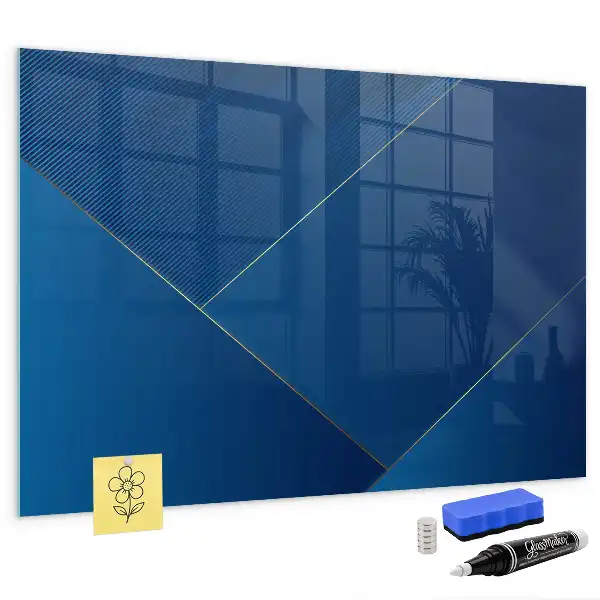 Magnetic dry erase board decorative abstraction design