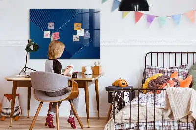 Magnetic dry erase board decorative abstraction design
