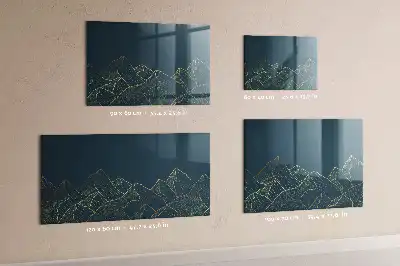 Magnetic dry erase board mountain sketch design