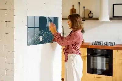 Magnetic dry erase board mountain sketch design