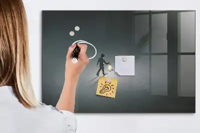 Magnetic dry erase board Wanderer in the dark design