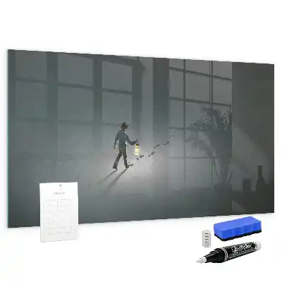Magnetic dry erase board Wanderer in the dark design