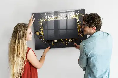 Magnetic dry erase board gold confetti print