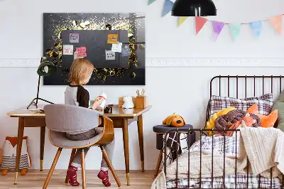 Magnetic dry erase board gold confetti print