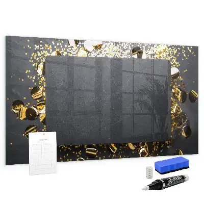 Magnetic dry erase board gold confetti print