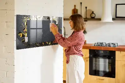 Magnetic dry erase board gold confetti print
