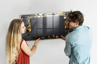 Magnetic dry erase board gold confetti print