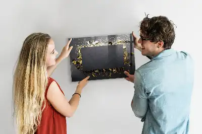 Magnetic dry erase board gold confetti print