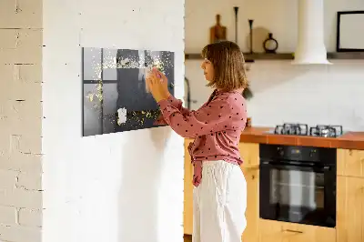 Magnetic dry erase board gold confetti print