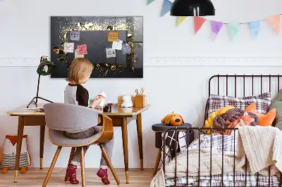 Magnetic dry erase board gold confetti print