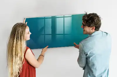 Magnetic dry erase board with sea abstraction design
