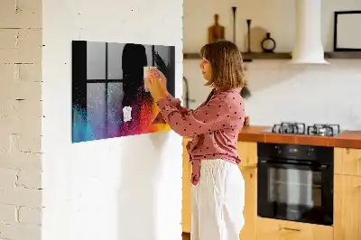 Magnetic dry erase board explosion of colors design