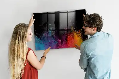 Magnetic dry erase board explosion of colors design