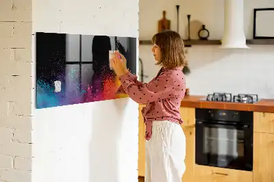 Magnetic dry erase board explosion of colors design