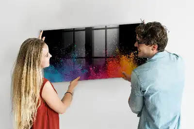 Magnetic dry erase board explosion of colors design